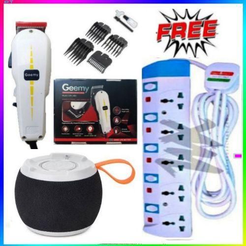 Geemy Professional Hair/Shaving Trimmer Original Machine - Kinyozi + Free 5 Way Extension & C15 Speaker