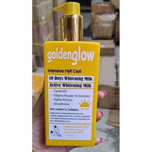Golden Glow Intensive Half Cast 10 Days Brightening Milk with carrot oil,alpha Arbutin,Glutathione,tumeric