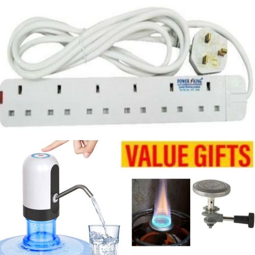 Power King >6 Outlet Power Extension Cable > 6 Way + 6kg Gas Burner + Water Dispenser