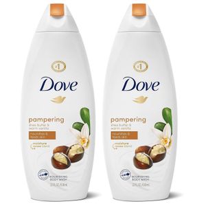 Dove Pampering Body Wash Nourishes & Skin Shea Butter With Warm Vanilla, Anti-Bacterial-500ml (Free Body Wash Loofah)