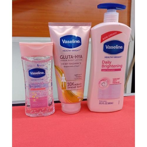 Vaseline combo 3 pack, Daily brightening lotion,B3 oil and Gluta hya cream