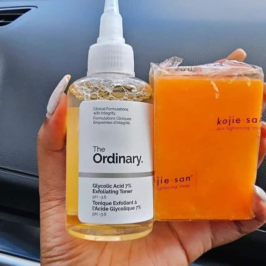 Ordinary Glycolic acid Toner and Kojic soap