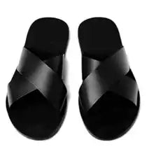 Fashion Mens Leather Sandals Black