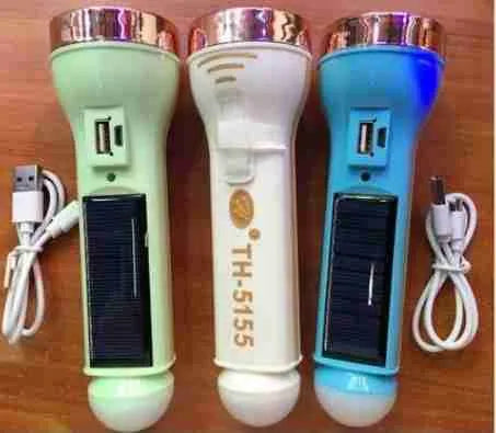 TH-5155 RECHARGGEABLE SOLAR ENERGY FLASH LIGHT TORCH
