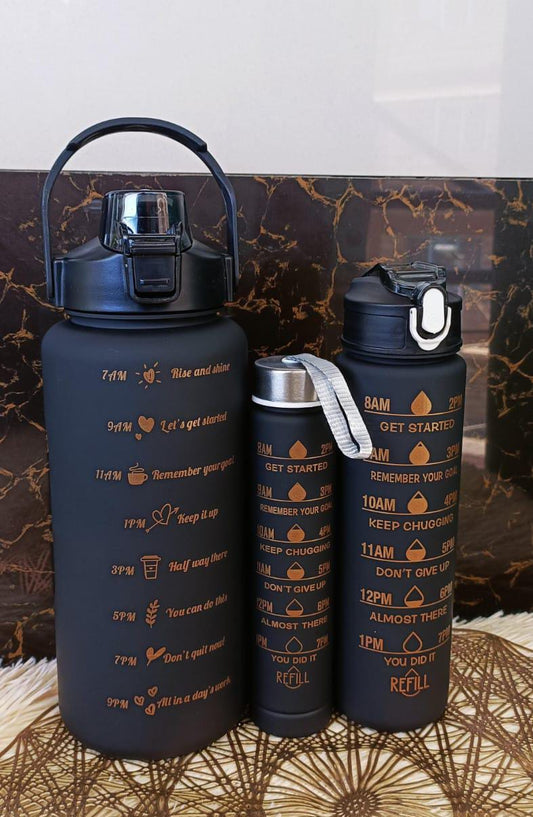 3 in 1 Motivational Water Bottles (3pcs)